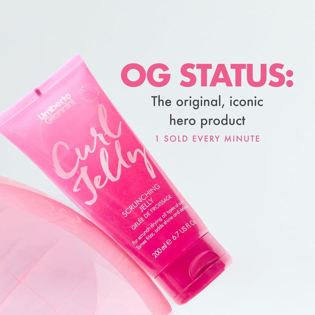 Umberto Giannini Curl Jelly - Frizz Control Scrunching Gel for Curly, Wavy & Coily Hair | 6.7 fl Oz - Vegan & Cruelty-Free