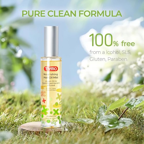 TYMO Argan Hair Oil Spray - Hydrating 6 Blend Oil for Frizzy & Dry Hair, Organic Daily Treatment | Pack of 3