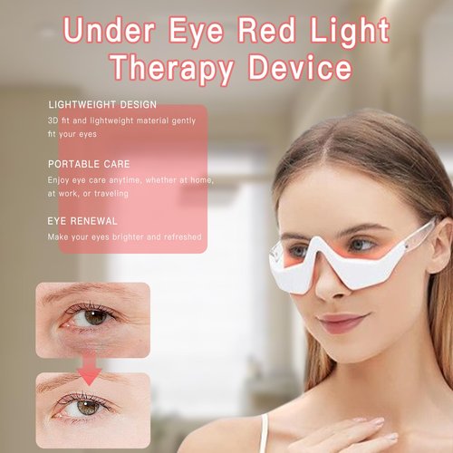 HGHJHVJ Red Light Therapy Eyelift Device, Under Eye Red Light Therapy Massager with Microcurrent, Under Eyes Glasses Treatment Eye Bags Dark Circles Puffiness Wrinkles Fine Lines
