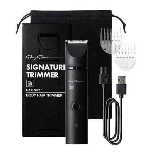 MARLOWE. No. 069 Hair Trimmer for Men, Signature Body Hair Trimmer, Lightweight, Waterproof Personal Groomer with Detachable Stainless Steel & Ceramic Blades, Rechargeable Battery
