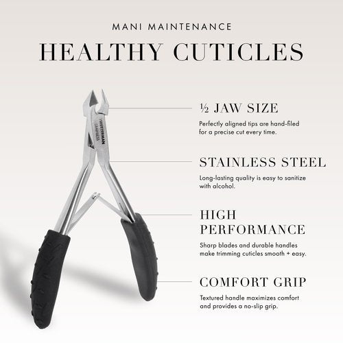 Tweezerman Great Grip Cuticle Nipper (Black/Stainless Steel)