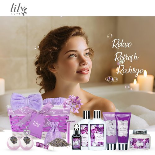 Mothers Day Gifts for Women 17-Piece Bath and Body Gift Set for Mom - Luxury Spa Gift Basket, Pampering Bath Set | Valentines Day, Birthday Gifts, Christmas Perfect Holiday Gift for Her