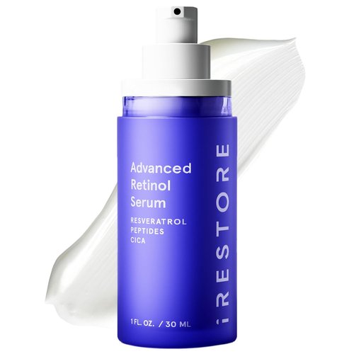 iRestore Retinol Serum - 1% Retinol with Peptides & Hyaluronic Acid | Anti-Aging Night Serum for Sensitive Skin, Fragrance-Free