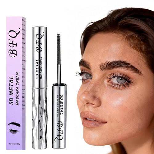 Iron Wand Mascara - 5D Curling Waterproof Mascara with Washable Metal Wand | Long-Lasting, Clump-Free Black Volume