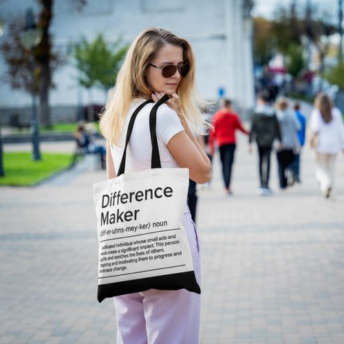 Paterr 2 Pcs Difference Maker Tote Bag Difference Maker Gifts for Women Appreciation Gifts for Employee Staff Women Holiday Valentine Gift