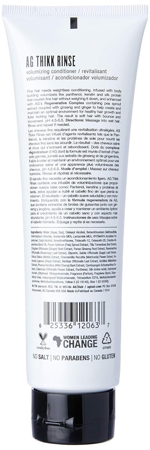 AG Care Volumizing Conditioner - Thikk Rinse for Full-Bodied Hair | 8 Fl Oz