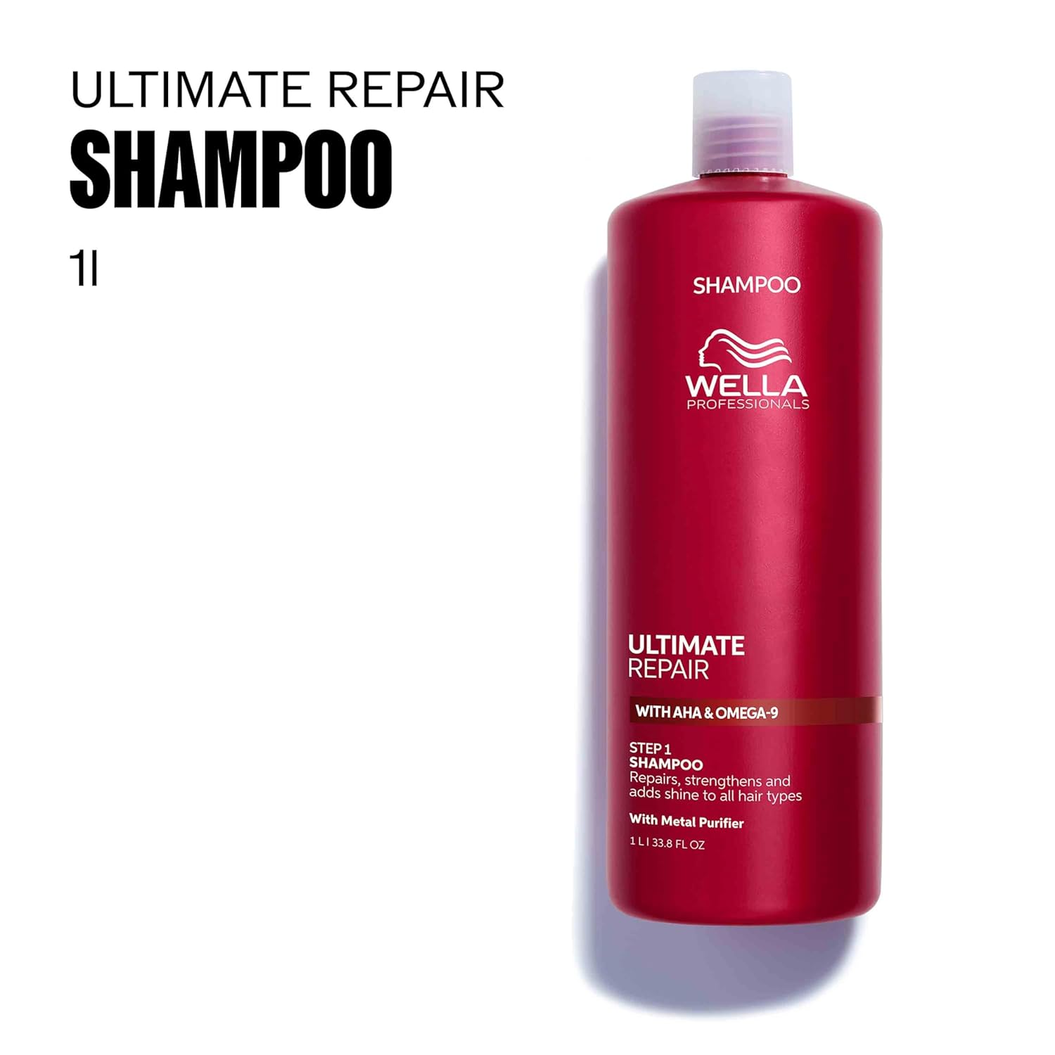 Wella Professionals ULTIMATE REPAIR Shampoo - Repair, Strengthen & Moisturize Damaged Hair | AHA & Omega-9 Enriched
