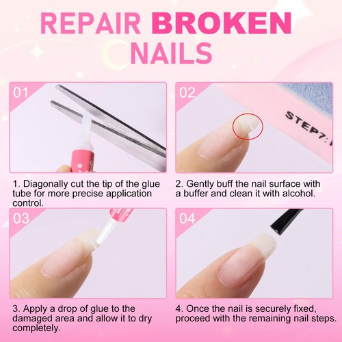 MEKK Nail Glue,Super Strong & Long-Lasting Nail Glue for Acrylic Nails,Press Ons&Broken Nails,Professional Adhesive for Nail Art Supplies,0.07OZ/PCS(24PCS)