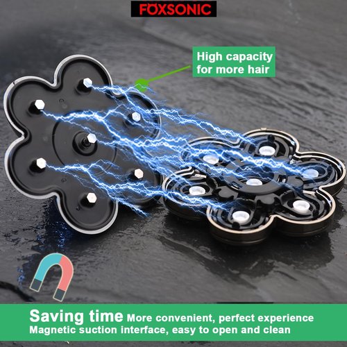 FOXSONIC Magnetic 7 Blades Head Shaver Replacement Blades for head Shaver and Other Brands Head Shaver (CX7 Silver)