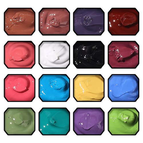 Karroy Sponge Pat Paint Nail Gel, Ombre Nails Gradient Gel Nail Blush Blooming Aura Nails Drawing Stripper Floral Painting DIY Nail Art, No Wipe, UV/LED Curing (16 Colors B)