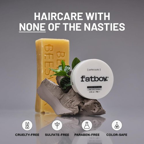 Fatboy Hair Perfect Putty - Kaolin Clay Styling Putty for Volume & Texture | Matte Finish, 2.6 Oz