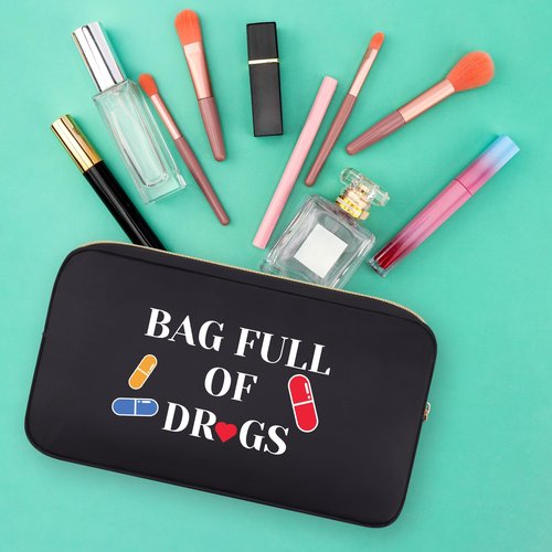 Funny Medicine Bags for Women Doctor Thank You Gifts for Medical Assistant Dental Assistant Gifts Medicinal Organizer Gift for Female Doctor Nurses Graduation Retirement Gift Travel Cosmetic Bag