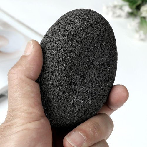 Natural Foot Pumice Stone for Feet, Borogo 4-Pack Lava Pedicure Tools Hard Skin Callus Remover for Feet and Hands Black