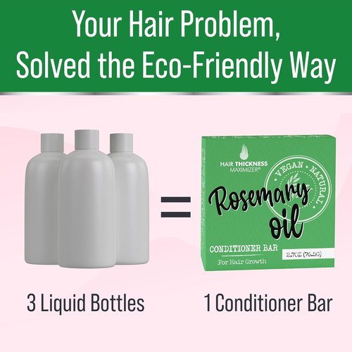 Skiennix Rosemary Oil Conditioner Bar - Eco-Friendly, Vegan & Color Safe | 3 Liquid Bottles Equivalent