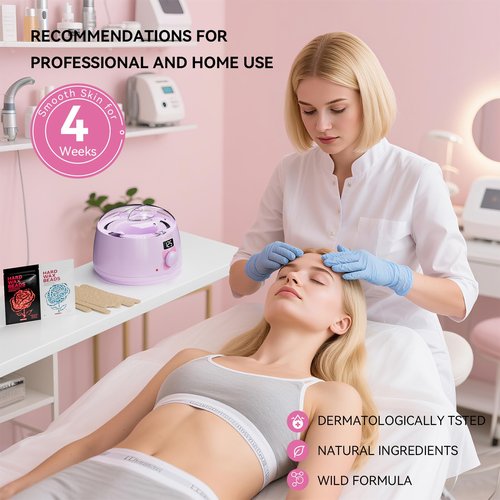 Rosepil Digital Wax Warmer - Beginner-Friendly Waxing Kit with Smart Temp Control, 6 Packs (3 Colors) Wax Beads for Targeted Hair Removal - Ideal for Body, Bikini, face, Home Salon Use