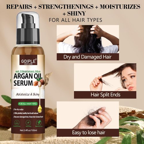 **Argan Oil Hair Serum by Regine Switzerland - Moisturizing & Anti-Frizz Treatment for Dry, Damaged Hair**