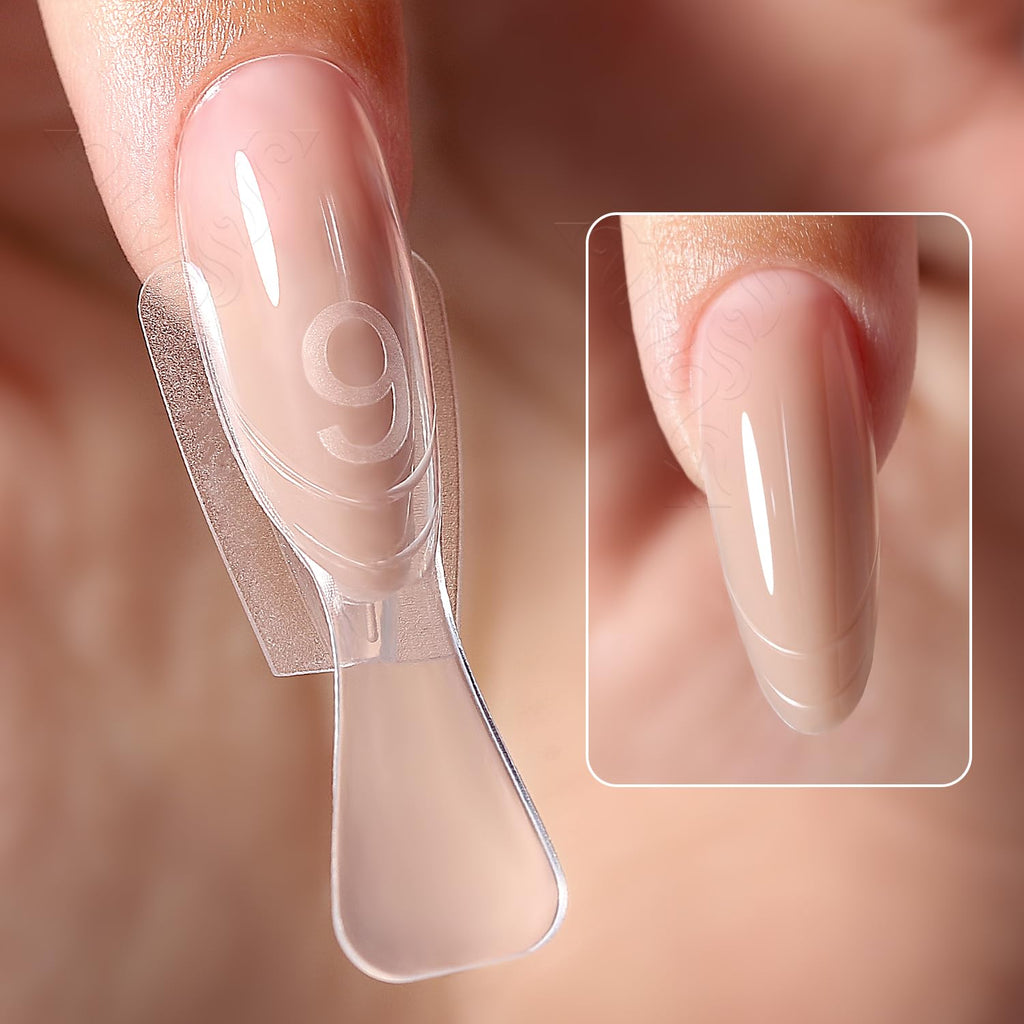 YOKEFELLOW Original Sandwich Nails Dual Forms - 240Pcs Nail Mold for Quick Nails Extension, No Paper Forms Needed, 15 Sizes Plastic Form, Salon Nail Art Tools(W558-Almond)