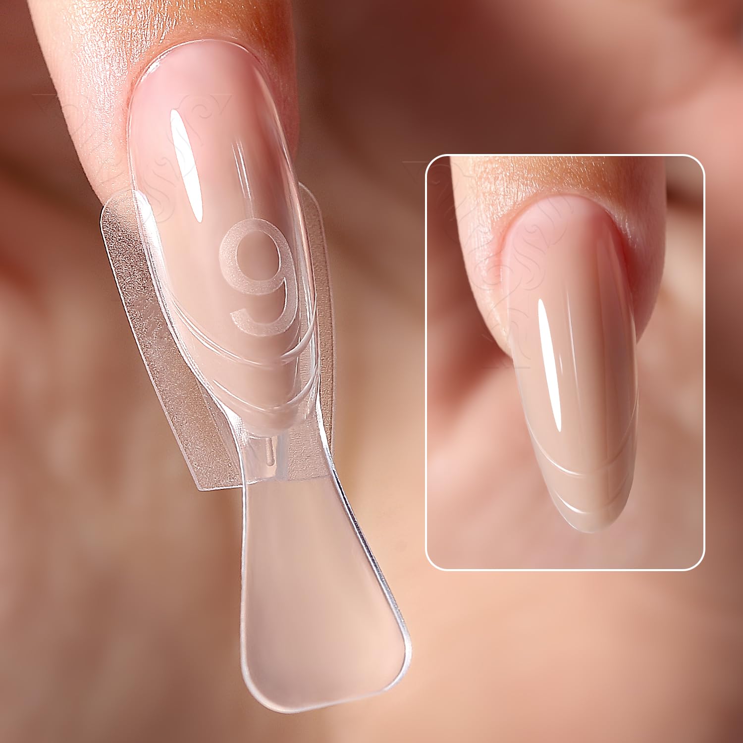 YOKEFELLOW Original Sandwich Nails Dual Forms - 240Pcs Nail Mold for Quick Nails Extension, No Paper Forms Needed, 15 Sizes Plastic Form, Salon Nail Art Tools(W558-Almond)