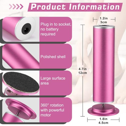 Electric Foot Callus Remover,Callus Remover for Feet,with 60pcs Sanding Disc,Electric Speed Adjustable Foot File for Dead Skin Cracked Skin Calluses for Men and Women