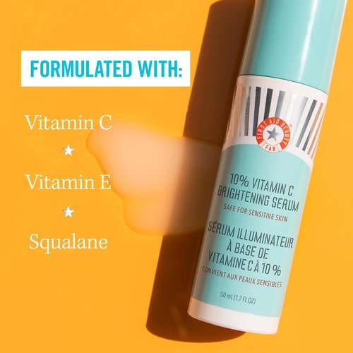 First Aid Beauty - Vitamin C Brightening Serum | Daily Dark Spot Treatment with Squalane & Vitamin E, 1.7 oz