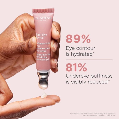 Clarins Total Eye Revive - Anti-Aging Cream-Gel Eye Treatment | Smooths Fine Lines & Reduces Dark Circles | 0.5 Oz
