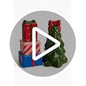 Christmas Salt and Pepper Shaker Set - Santa Design, Black & White Ceramic Kitchen Decor