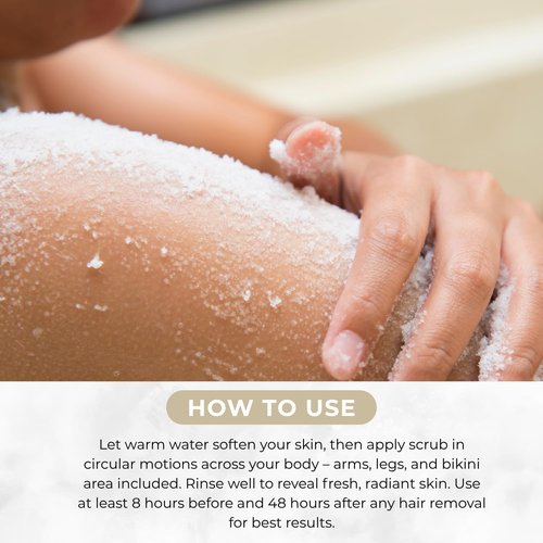 NaturaverdePro Tropical Coconut Ingrown Hair & Bumps Exfoliating Body Scrub, Sugar Scrub for Body and Post-Wax Care, Infused with Glycerin & Fruit Oils, Natural Skin Care for All Skin Types - 10.58 oz