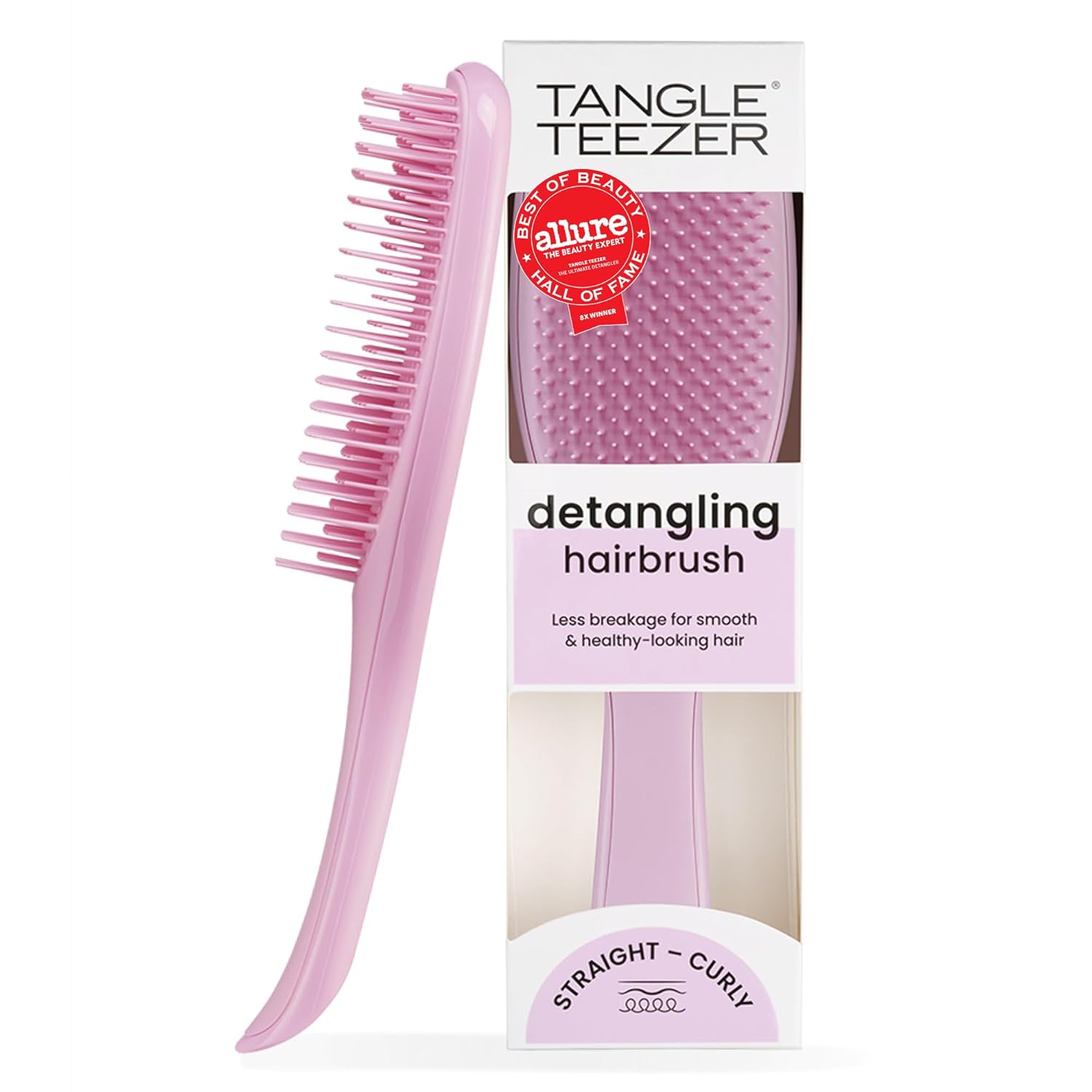 Tangle Teezer Ultimate Detangler Brush - Eliminates Knots & Reduces Breakage for Wet & Dry Hair | Rosebud Color