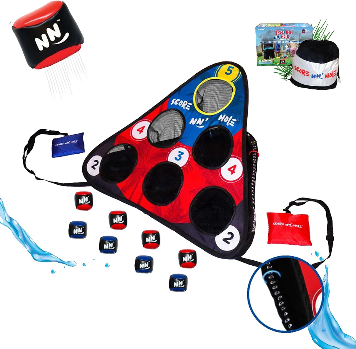 TOSS & ROLL NN' Hole - Portable Cornhole Game for Water or Land | Fun for All Ages