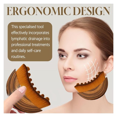 LymphLift Lymphatic Contour Face Brush - Reduces Puffiness & Restores Definition, Lymphatic Face Brush, 100% Gentle & Soft on Skin | Naturally Sculpted Look (2PCS)