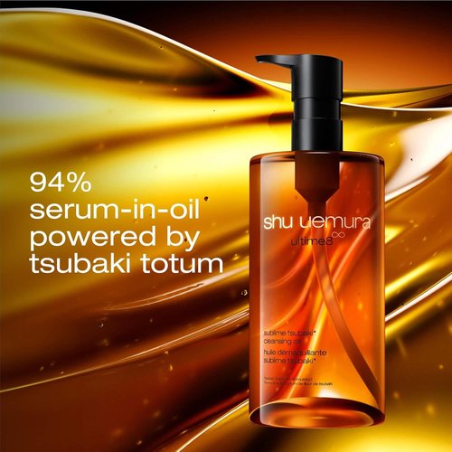 Shu Uemura Ultime8 Sublime Tsubaki Cleansing Oil - Gentle Makeup Remover & Hydrating Facial Cleanser for All Skin Types