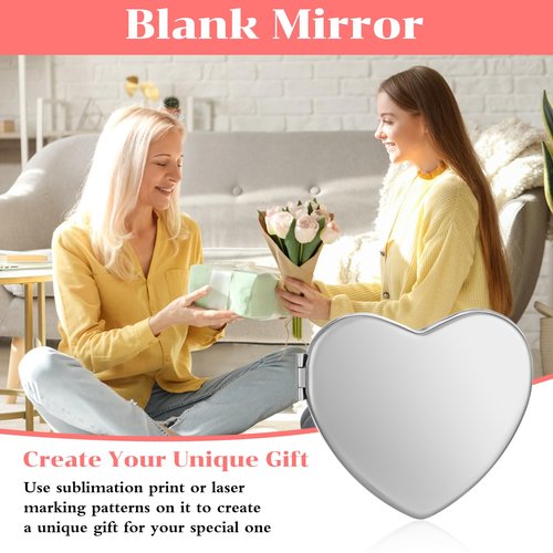 Dimeho Compact Mirror Travel Makeup Mirror Metal Pocket Cosmetic Mirrors Portable Handheld Beauty Mirror Folding Double-Sided Elegant Vanity Mirror for Men Women Purse (Silver+Silver)