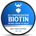 Beard Balm，2X Concentration Biotin Beard Balm for Men (2 oz) - Natural Mens Beard Oil with Castor Oil，Argan Oil, Jojoba Oil and Vitamin,Thickening for Beard，Beard Growth Softener