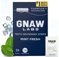 GNAW LABS Teeth Whitening Strips for Men – Mint Fresh | 14 Treatments | Enamel Safe Hydrogen Peroxide Formula with Mint | FoamFlex™ Technology | No Sensitivity, Professional Whitening Kit.