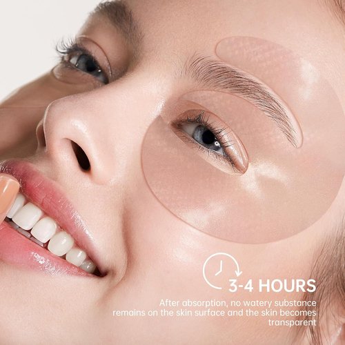 Novoy Bio-Collagen Eye Patches - 6-in-1 Retinol Overnight Treatment for Dark Circles & Puffiness | 15 Pairs, Rose