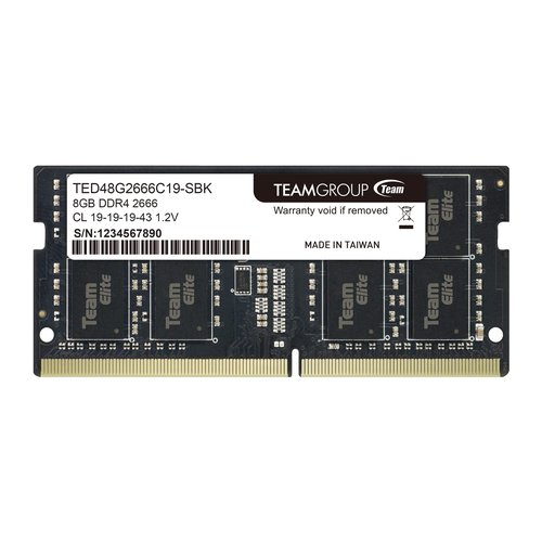 TEAMGROUP Elite DDR4 8GB Single 2666MHz PC4-21300 CL19 Unbuffered Non-ECC 1.2V SODIMM 260-Pin Laptop Notebook PC Computer Memory Module Ram Upgrade - TED48G2666C19-S01