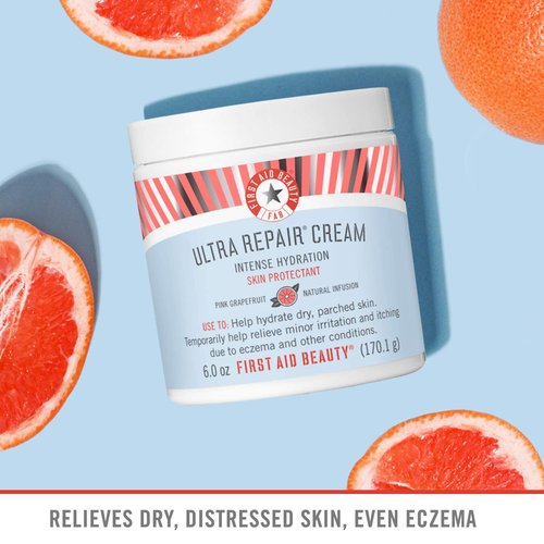 First Aid Beauty Ultra Repair Cream - Intense Hydration Moisturizer for Face & Body | Pink Grapefruit, 6 oz.