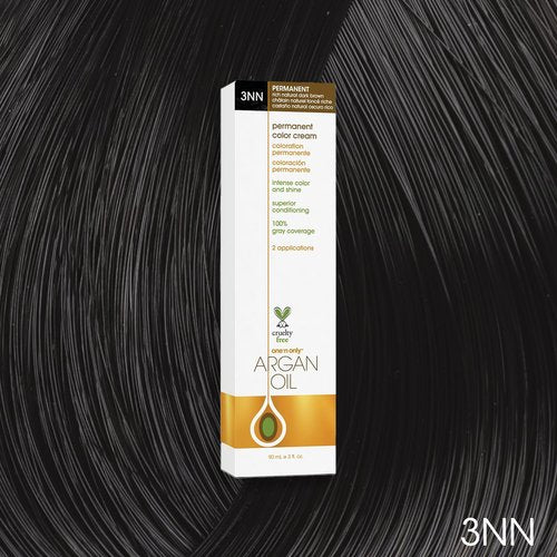 One N' Only Permanent Hair Color - Argan Oil Infused Hair Dye for Rich Gray Coverage - 3NN Rich Natural Dark Brown (3 oz)