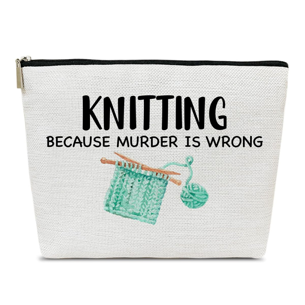 Ythuil Funny Knitting Gifts Makeup Bag, Crocheting Gifts for Knitters Lovers, Women, Crocheter Supplies Stuff, Cosmetic Bag for Purse