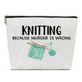 Ythuil Funny Knitting Gifts Makeup Bag, Crocheting Gifts for Knitters Lovers, Women, Crocheter Supplies Stuff, Cosmetic Bag for Purse