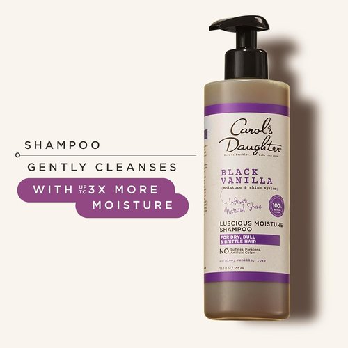 Carol's Daughter Black Vanilla Shampoo - Moisturizing Sulfate-Free Formula for Curly & Wavy Hair | 12 Fl Oz
