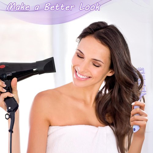 Skiennix Curved Vented Hair Brush - Professional Detangler for All Hair Types | Faster Blow Drying