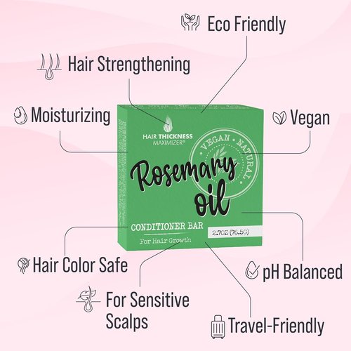 Skiennix Rosemary Oil Conditioner Bar - Eco-Friendly, Vegan & Color Safe | 3 Liquid Bottles Equivalent