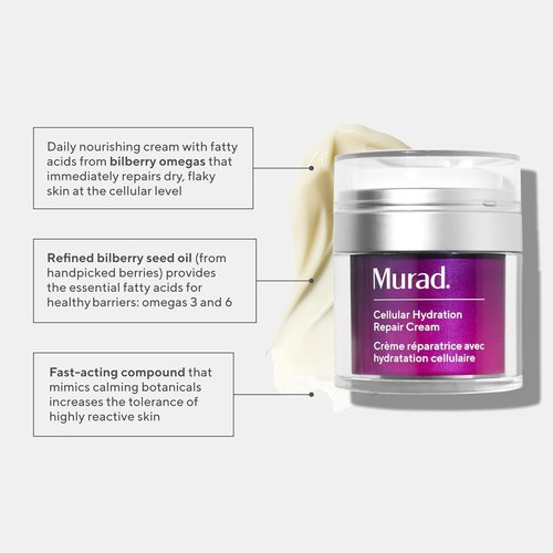 Murad Cellular Hydration Barrier Repair Cream - Moisturizer with Bilberry & Omega Fatty Acids for Dry Skin | 1.7 Fl Oz