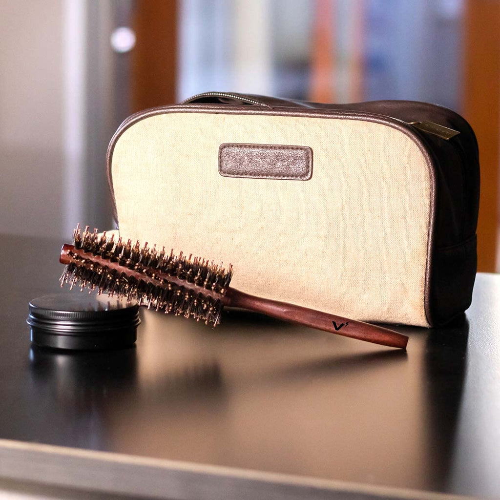 VOLT Hair Brush for Men, Natural Pine Wood, Boar & Nylon Bristles, All Hair Types - Beard Styling and Shaping Tool