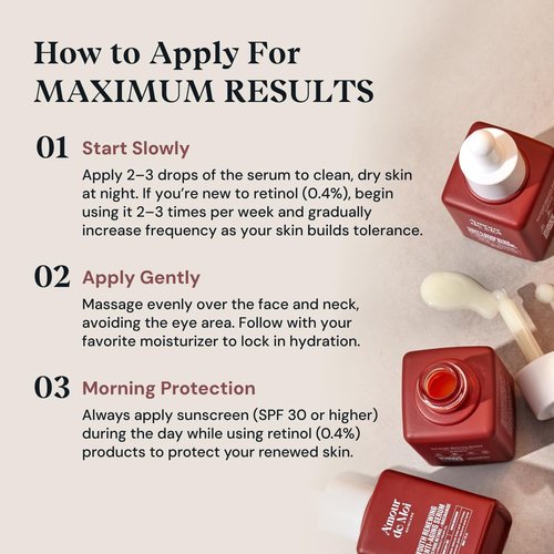 ADM Anti Aging Pure Retinol Serum For Face with Niacinamide - Resurfacing, Smoothing Fine Lines, Wrinkles, Acne Scars - Moisturizing Facial Skincare Treatment for Sensitive Skin - 1oz