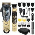 BESTBOMG® Hair Clippers & Trimmer Ceramic T-Blade Cordless Haircut Sets Rechargeable with 10 Guide Combs & for Men/Father/Husband/Boyfriend