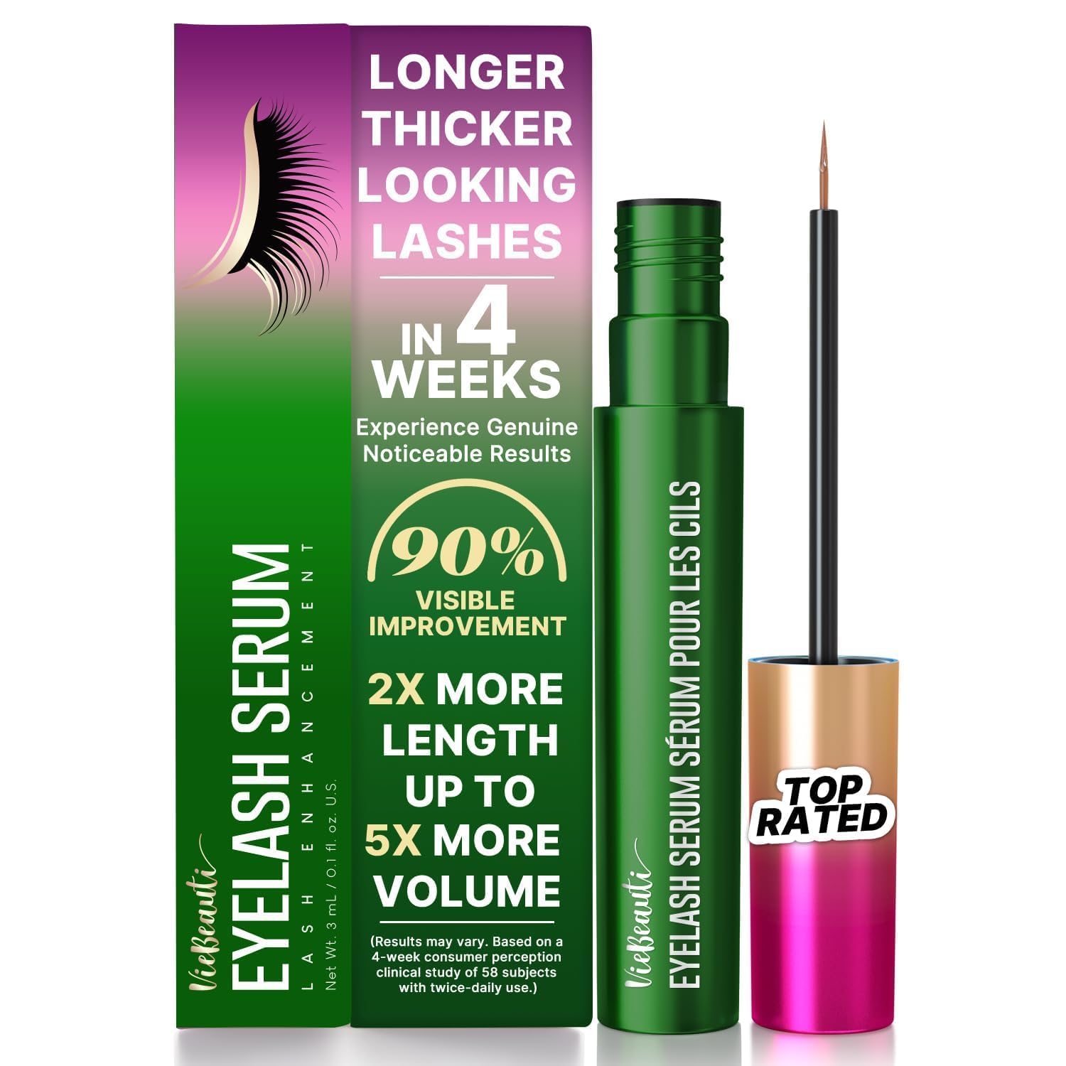 VieBeauti Eyelash Serum for Daily Lash Care, Gentle PGA-Free Lash Conditioning Serum to Support Healthier Looking Lashes, Vegan & Cruelty-Free