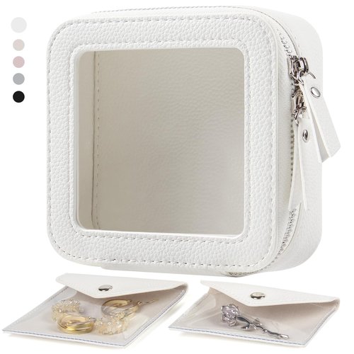 EcoVision Clear Makeup Bag, Travel Cosmetic Accessory Bag, Toiletry Organizer Bags for Women, Portable Waterproof Zipper Cosmetic Bag with Transparent Window