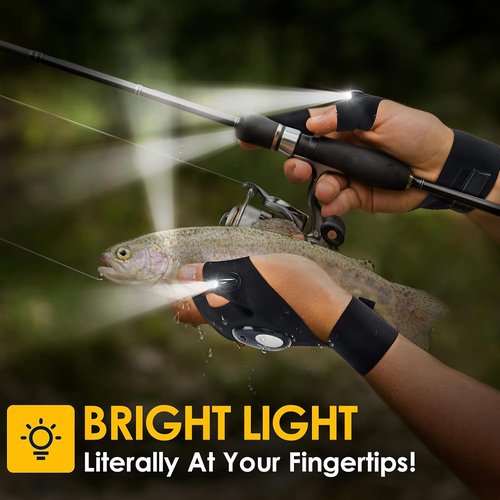 PARIGO LED Flashlight Gloves - Unique Father's Day Gifts for Dad, Grandpa & Husband | Perfect for Camping & Fishing